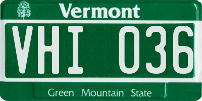 VT license plate VHI036