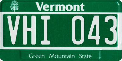VT license plate VHI043