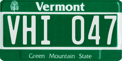 VT license plate VHI047