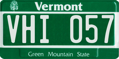 VT license plate VHI057