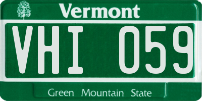 VT license plate VHI059