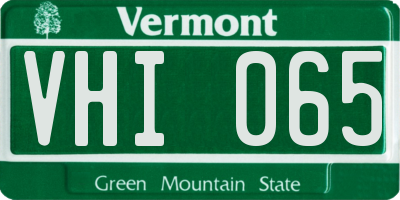 VT license plate VHI065