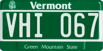 VT license plate VHI067