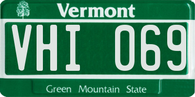 VT license plate VHI069
