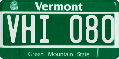 VT license plate VHI080