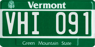 VT license plate VHI091