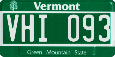 VT license plate VHI093