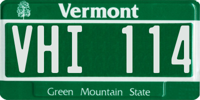 VT license plate VHI114