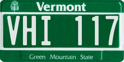 VT license plate VHI117