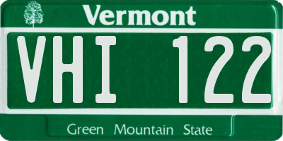 VT license plate VHI122
