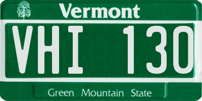 VT license plate VHI130