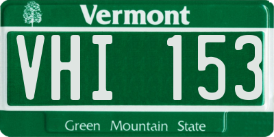 VT license plate VHI153