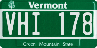 VT license plate VHI178