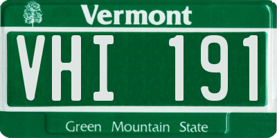 VT license plate VHI191
