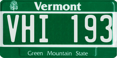 VT license plate VHI193