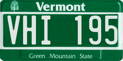 VT license plate VHI195