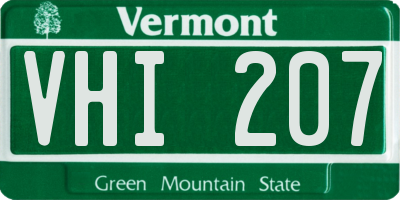 VT license plate VHI207