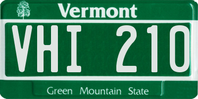 VT license plate VHI210