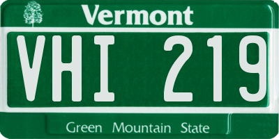 VT license plate VHI219