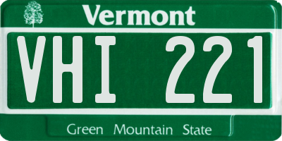 VT license plate VHI221