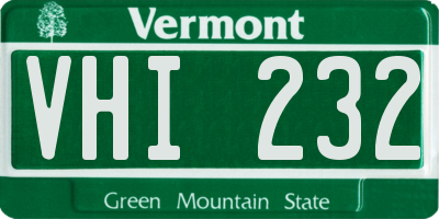 VT license plate VHI232