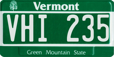 VT license plate VHI235