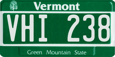 VT license plate VHI238