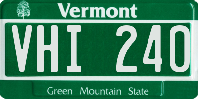 VT license plate VHI240