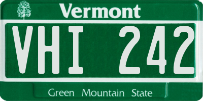 VT license plate VHI242