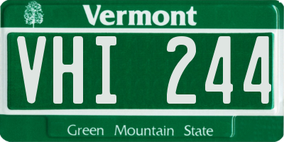 VT license plate VHI244