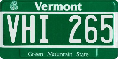 VT license plate VHI265