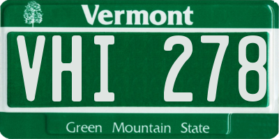 VT license plate VHI278