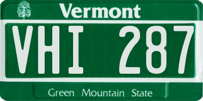 VT license plate VHI287