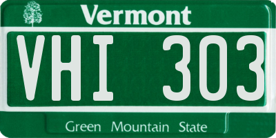 VT license plate VHI303