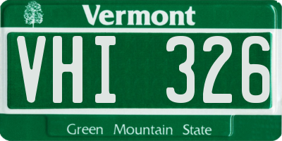 VT license plate VHI326