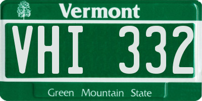 VT license plate VHI332