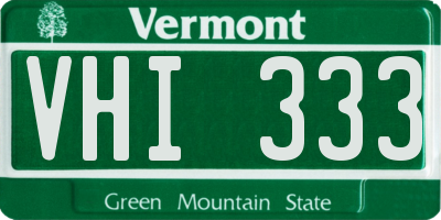 VT license plate VHI333