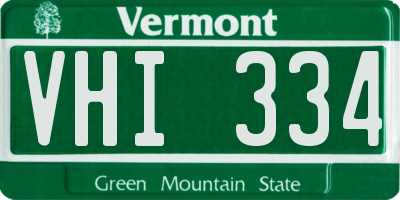 VT license plate VHI334