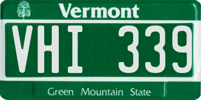 VT license plate VHI339
