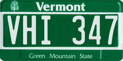 VT license plate VHI347