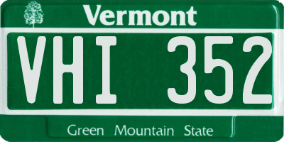 VT license plate VHI352