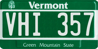 VT license plate VHI357