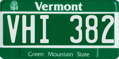 VT license plate VHI382