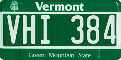 VT license plate VHI384