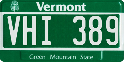 VT license plate VHI389