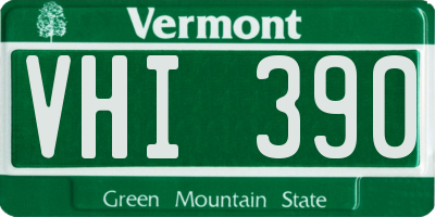VT license plate VHI390