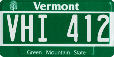 VT license plate VHI412