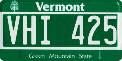 VT license plate VHI425