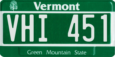 VT license plate VHI451