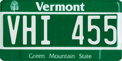 VT license plate VHI455